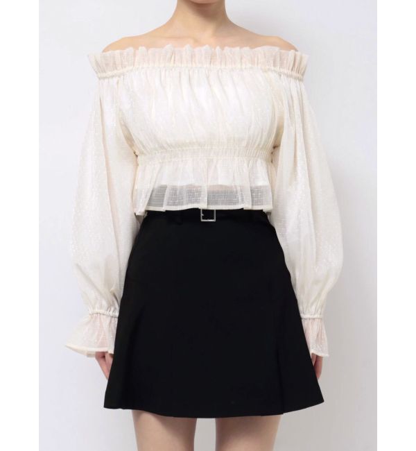 MERCURYDUO「2WAYオフショルシャーリングクロプドブラウス」|シャツ・ブラウス|