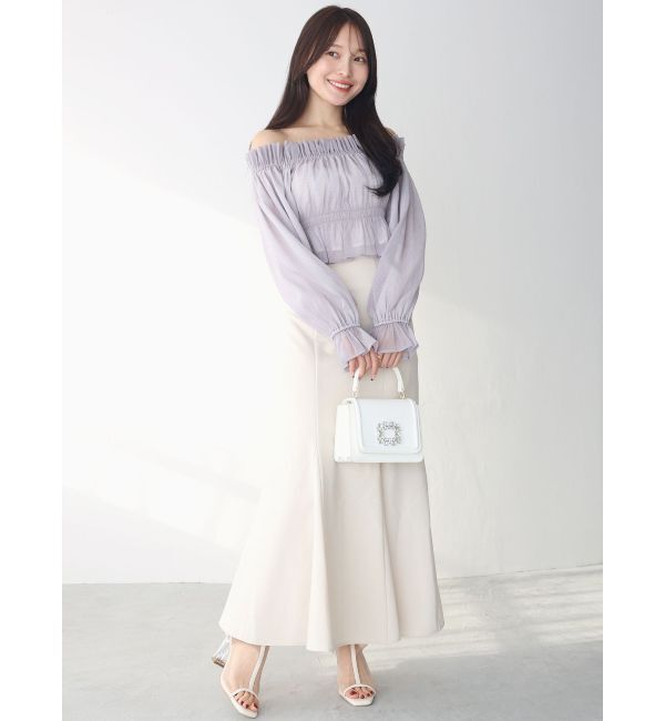 MERCURYDUO「2WAYオフショルシャーリングクロプドブラウス」|シャツ・ブラウス|