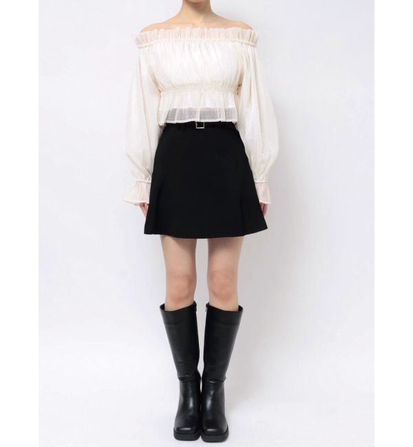 MERCURYDUO「2WAYオフショルシャーリングクロプドブラウス」|シャツ・ブラウス|