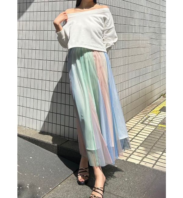 MERCURYDUO「裏毛オフショルクロップドカットソー」|Tシャツ・カットソー|