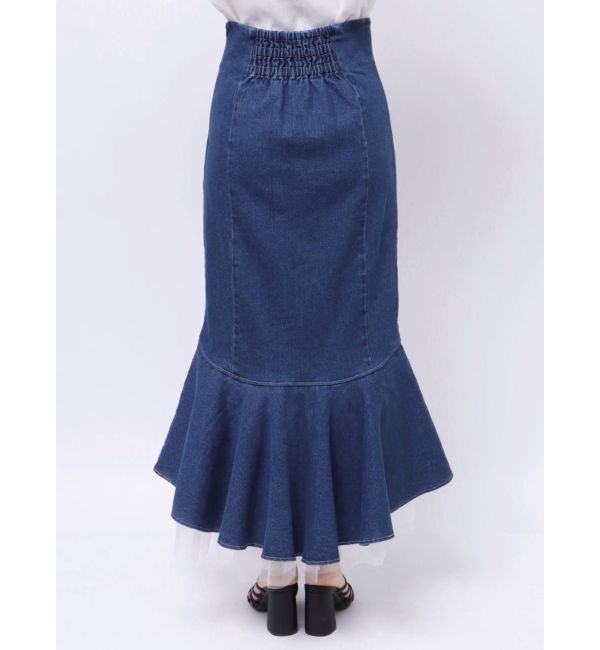 MERCURYDUO「デニムチュールマーメイドスカート」|スカート|