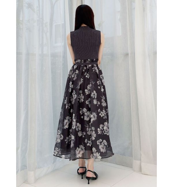 MERCURYDUO「フラワードッキングノースリワンピース」|ワンピース|