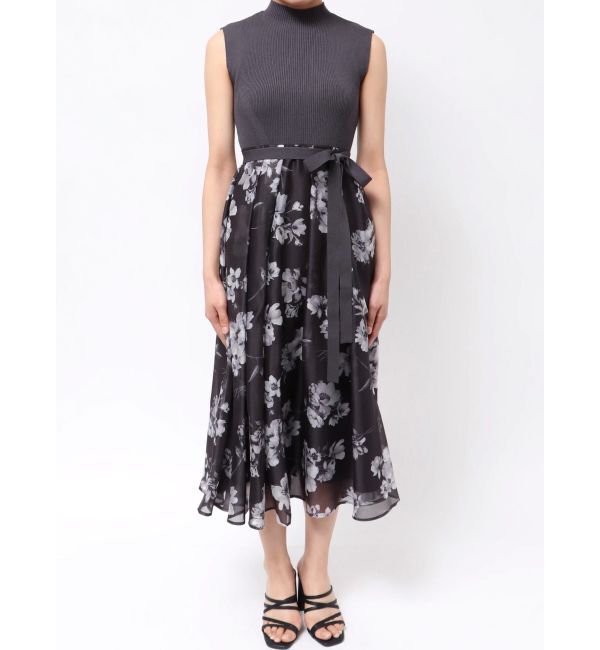 MERCURYDUO「フラワードッキングノースリワンピース」|ワンピース|