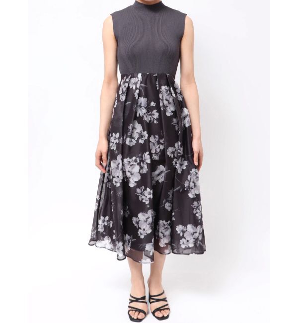 MERCURYDUO「フラワードッキングノースリワンピース」|ワンピース|