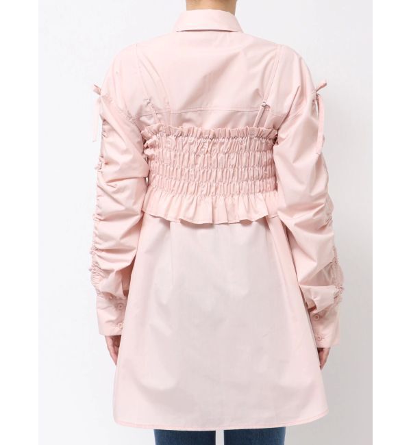 MERCURYDUO「シャーリングZIPビスチェセットシャツ」|シャツ・ブラウス|