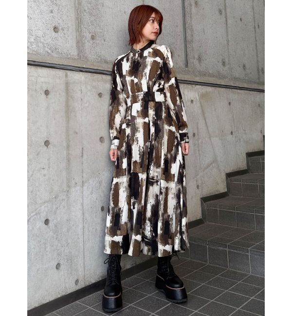 MURUA「ニュアンスパターンマキシワンピース」|ワンピース|