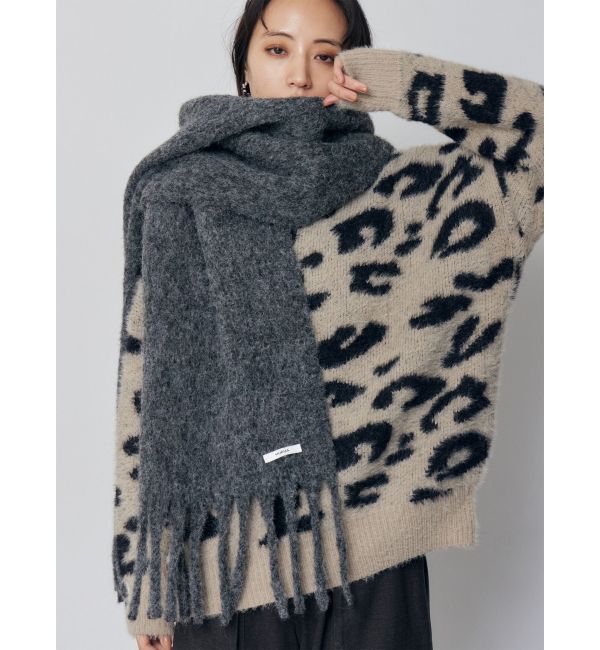 MURUA「ウールライクフリンジマフラー」|マフラー|グレー