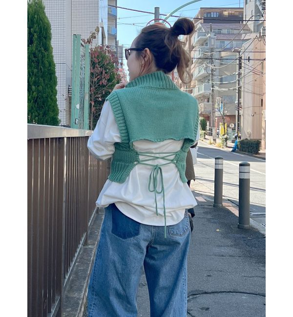 Ungrid「バックレースアップニットセットワンピース」|ワンピース|