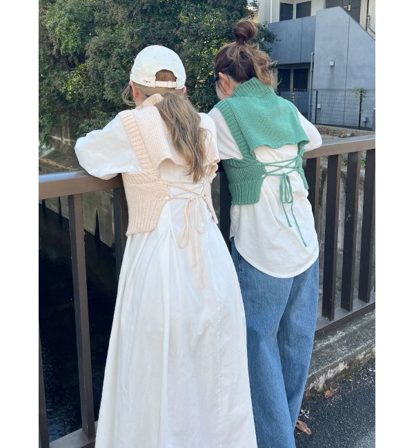 Ungrid「バックレースアップニットセットワンピース」|ワンピース|