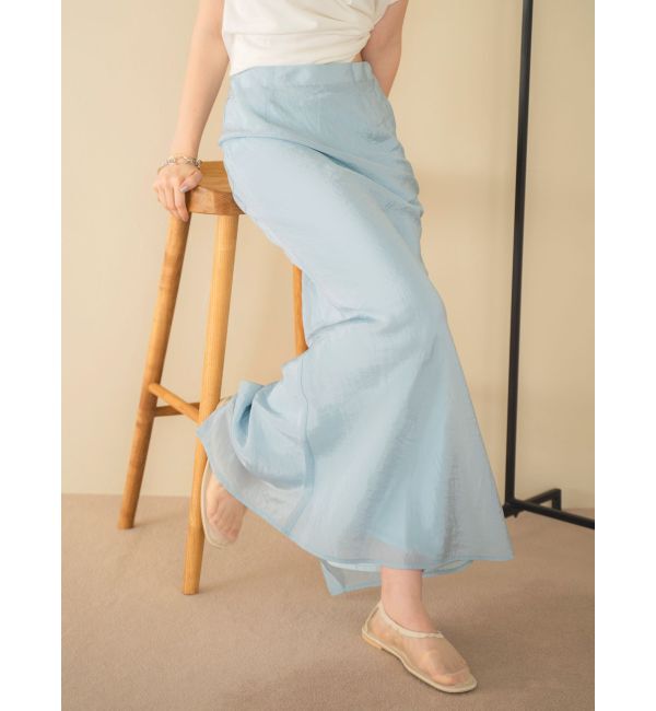 Ungrid「フィットサテンスカート」|スカート|ブルー