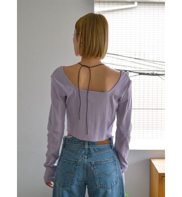 Ungrid「スクエアネックショートロングスリーブTee」|Tシャツ・カットソー|