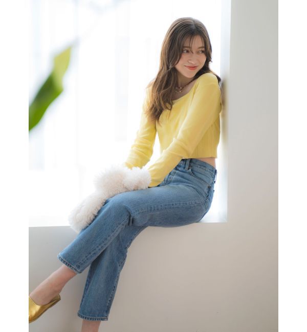 Ungrid「スクエアネックショートロングスリーブTee」|Tシャツ・カットソー|