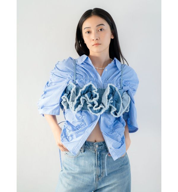 Ungrid「フリルデザインデニムビスチェ」|キャミソール|
