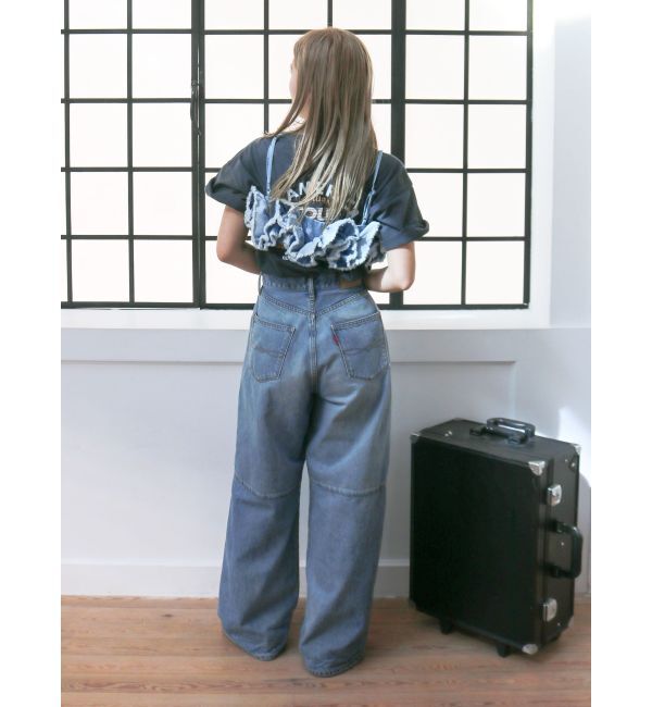 Ungrid「フリルデザインデニムビスチェ」|キャミソール|