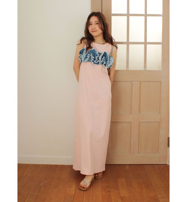 Ungrid「フリルデザインデニムビスチェ」|キャミソール|