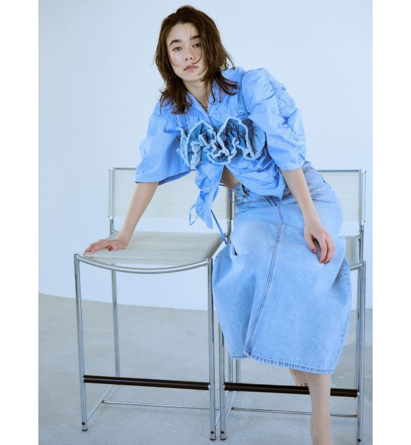 Ungrid「フリルデザインデニムビスチェ」|キャミソール|