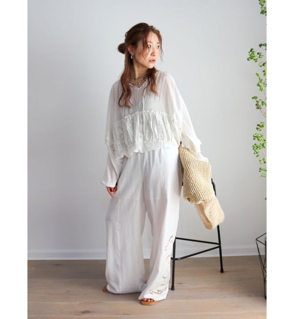 Ungrid「ビーズデザインスリーブボリュームブラウス」|シャツ・ブラウス|