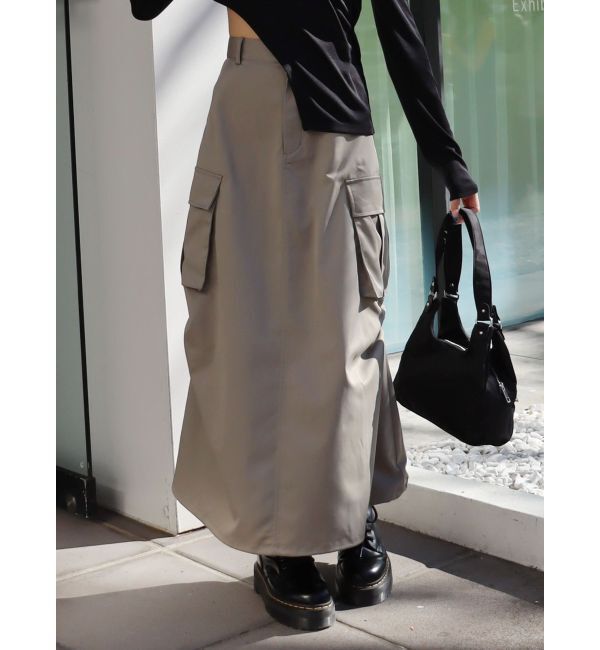 EVRIS「マルチドロストカーゴロングスカート」|スカート|グレー