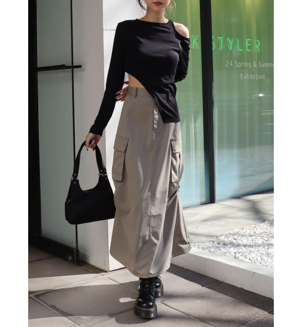 EVRIS「マルチドロストカーゴロングスカート」|スカート|