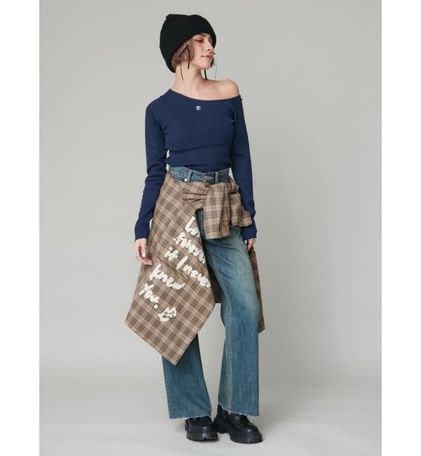 EVRIS「グラフィックオーバーサイズチェックジャケット」|テーラードジャケット|