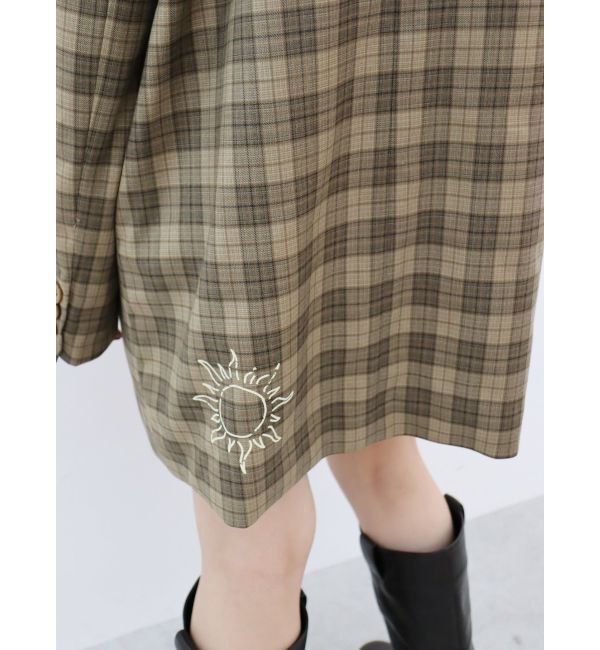 EVRIS「グラフィックオーバーサイズチェックジャケット」|テーラードジャケット|