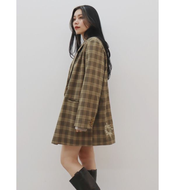 EVRIS「グラフィックオーバーサイズチェックジャケット」|テーラードジャケット|