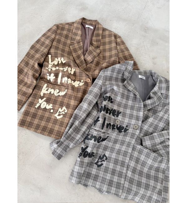 EVRIS「グラフィックオーバーサイズチェックジャケット」|テーラードジャケット|