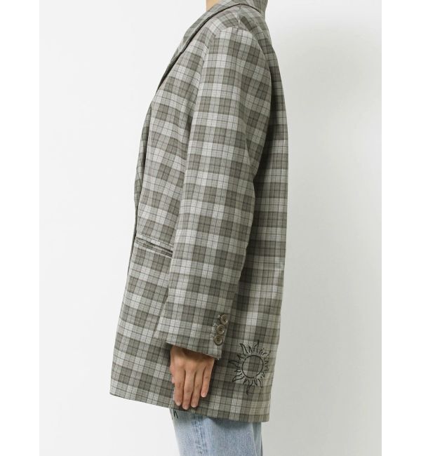 EVRIS「グラフィックオーバーサイズチェックジャケット」|テーラードジャケット|