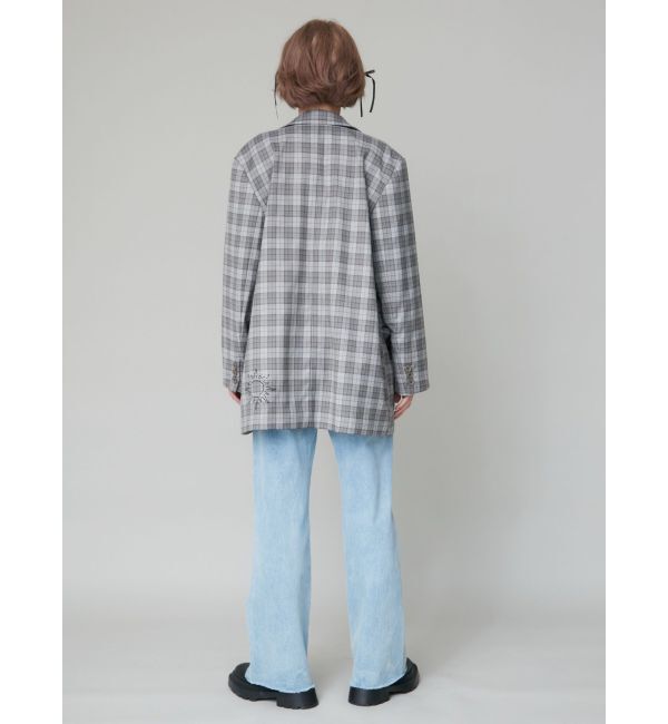 EVRIS「グラフィックオーバーサイズチェックジャケット」|テーラードジャケット|