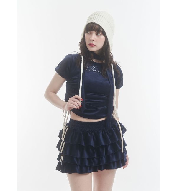 jouetie「ベロアチョーカートップス」|Tシャツ・カットソー|ネイビー