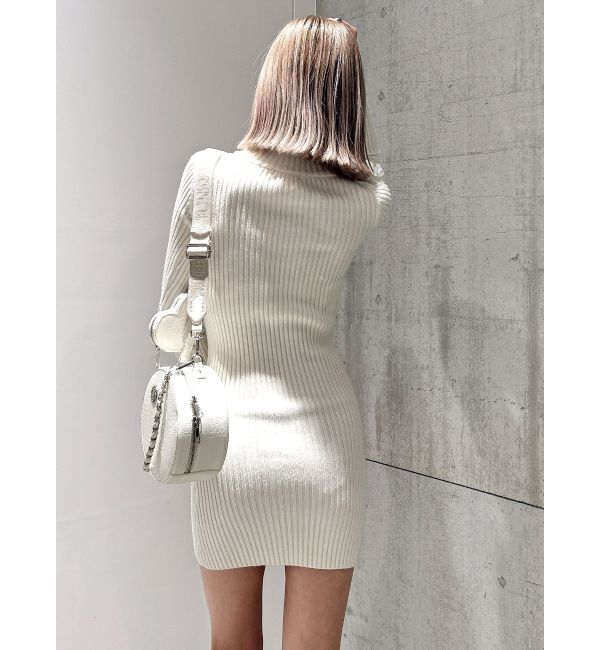 GYDA「ハーフZIPリブニットワンピース」|ワンピース|