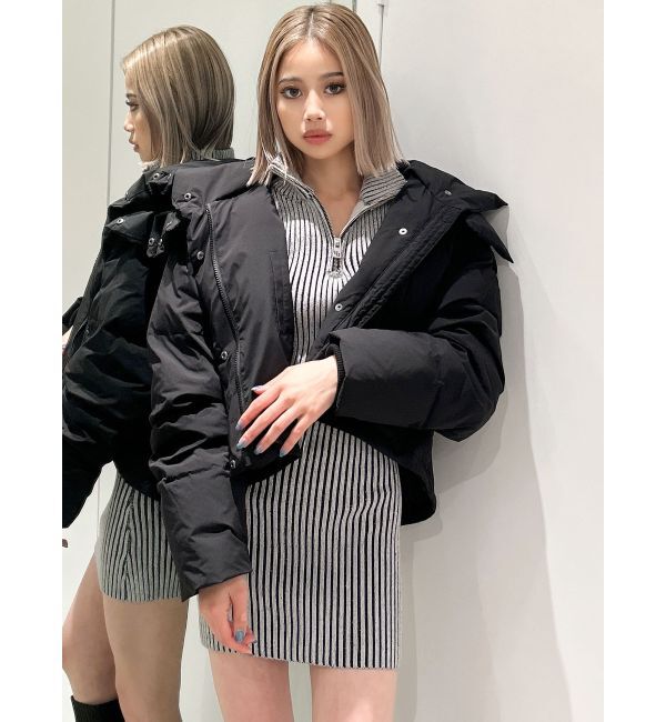 GYDA「ハーフZIPリブニットワンピース」|ワンピース|