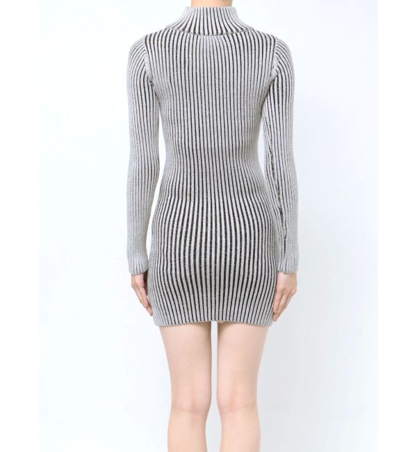 GYDA「ハーフZIPリブニットワンピース」|ワンピース|