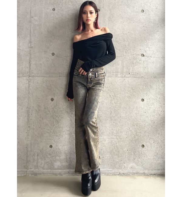 GYDA「アシンンメトリーオフショルトップス」|Tシャツ・カットソー|