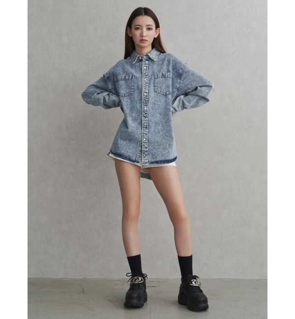GYDA「ケミカルデニムLOOSEシャツ」|シャツ・ブラウス|