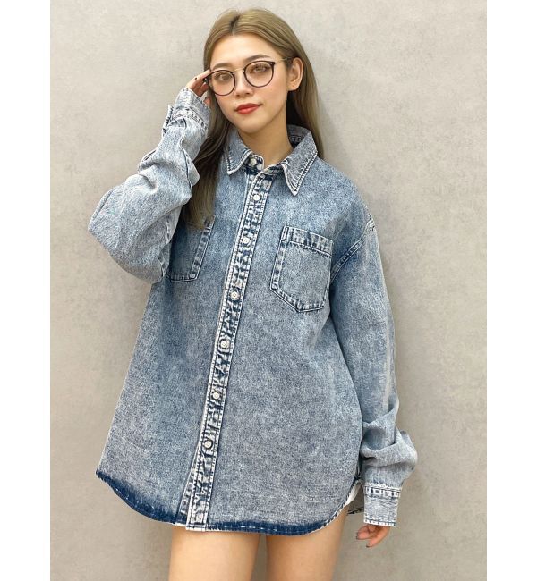 GYDA「ケミカルデニムLOOSEシャツ」|シャツ・ブラウス|