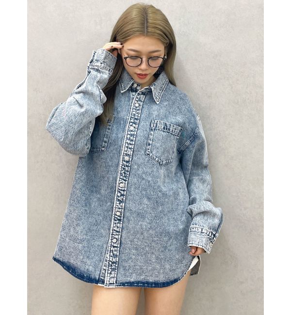 GYDA「ケミカルデニムLOOSEシャツ」|シャツ・ブラウス|