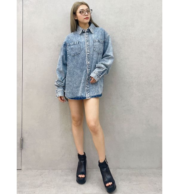 GYDA「ケミカルデニムLOOSEシャツ」|シャツ・ブラウス|