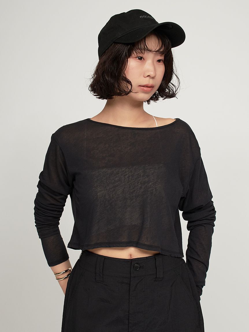 emmi atelier「2way クロップド丈トップス」|Tシャツ・カットソー|BLK