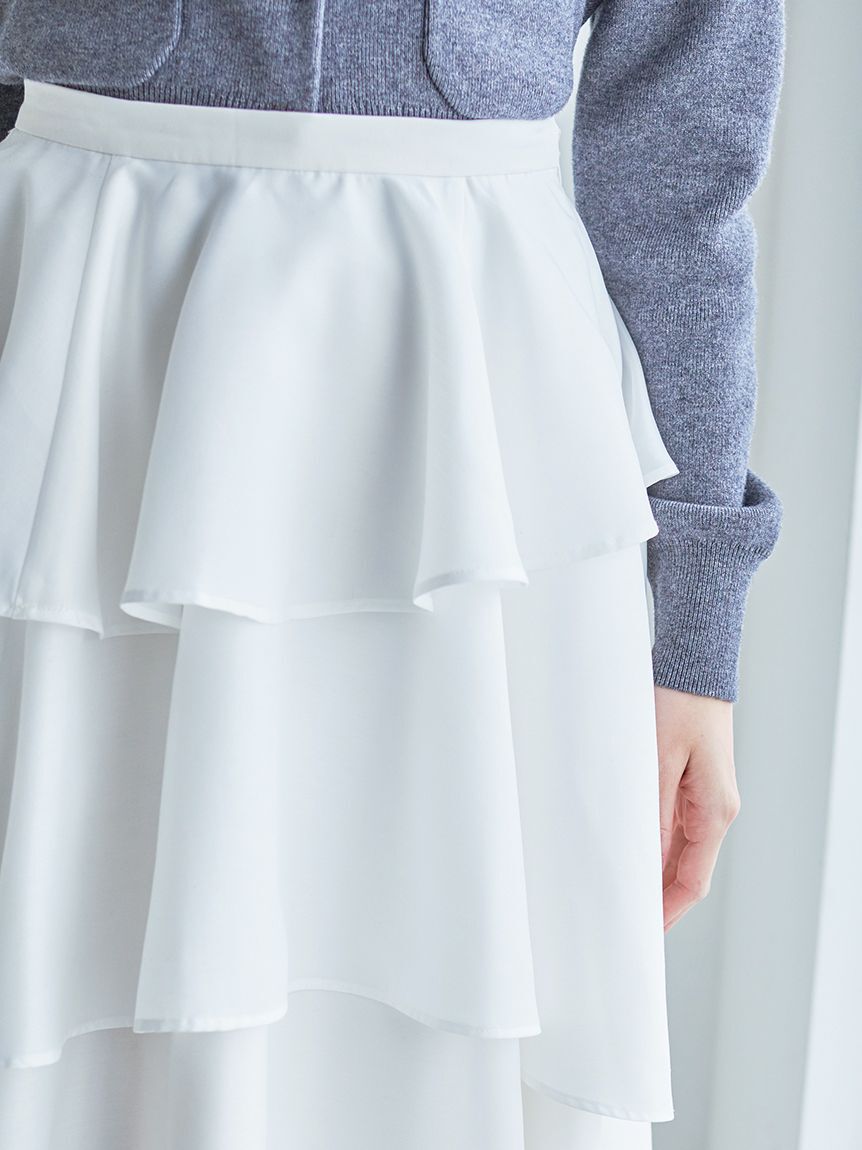 SNIDEL「Sustainableニットカーデ&times;ティアードスカートセット」|ワンピース|