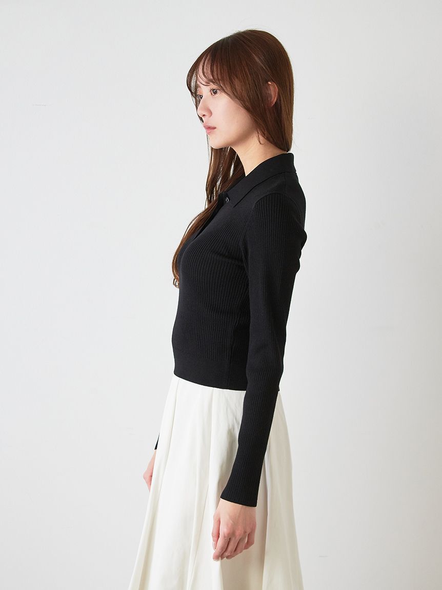 SNIDEL「スカーフ付きポロニット&times;フレアスカートセット」|ワンピース|