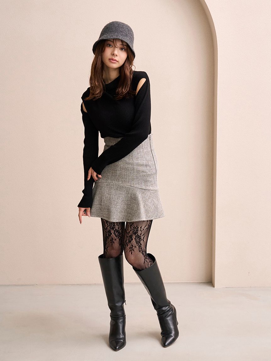 SNIDEL「コールドショルダールーズリブプルオーバー」|ニット・セーター|