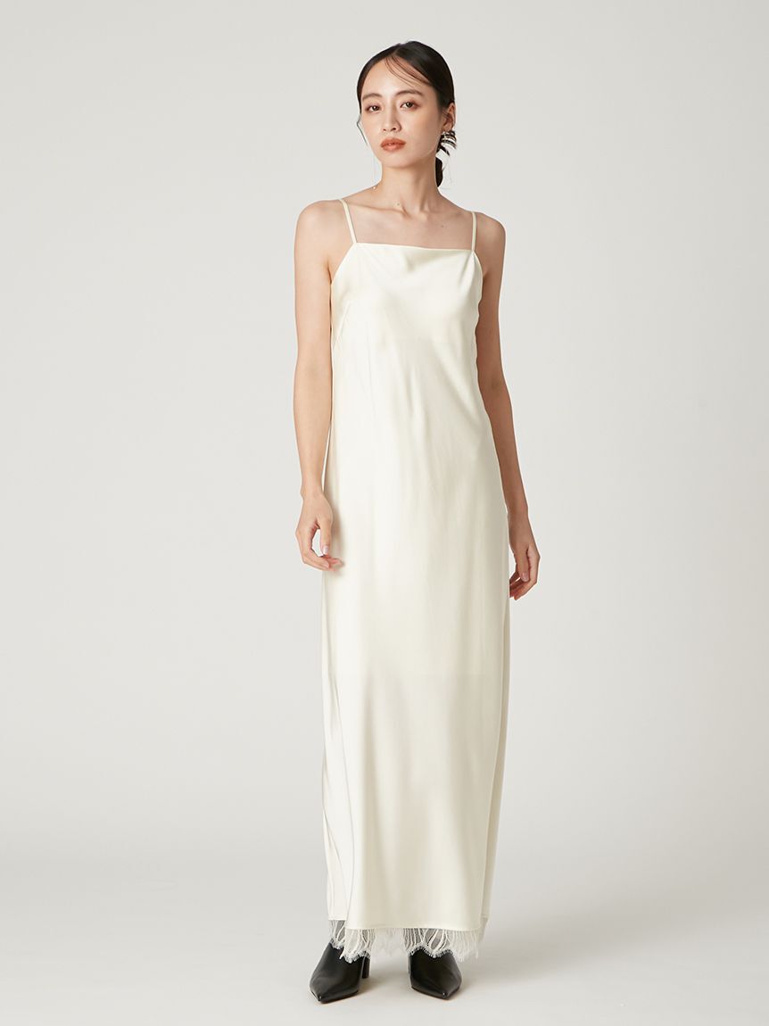 FRAY I.D「サテンキャミクロシェニットアンサンブル」|ワンピース|