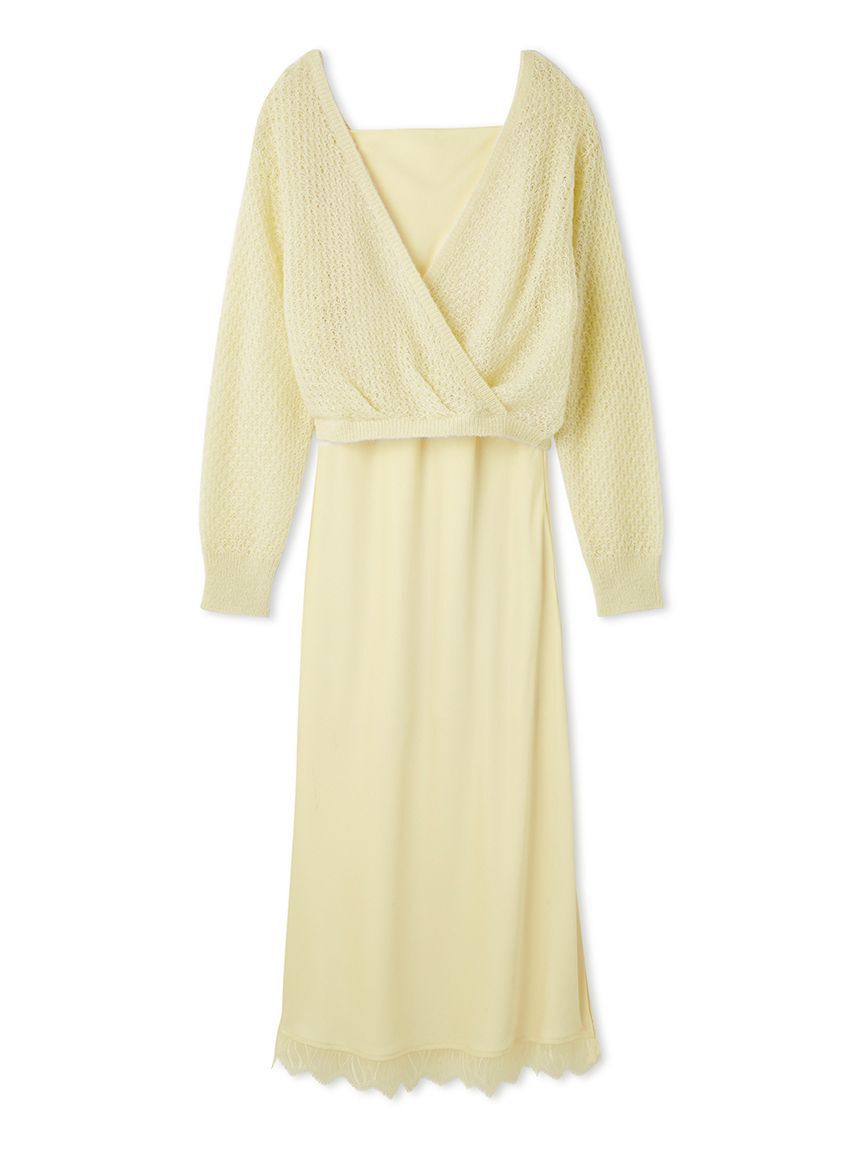 FRAY I.D「サテンキャミクロシェニットアンサンブル」|ワンピース|YEL