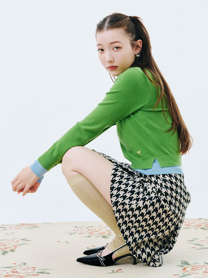 LILY BROWN「シャツレイヤードニットトップス」|ニット・セーター|