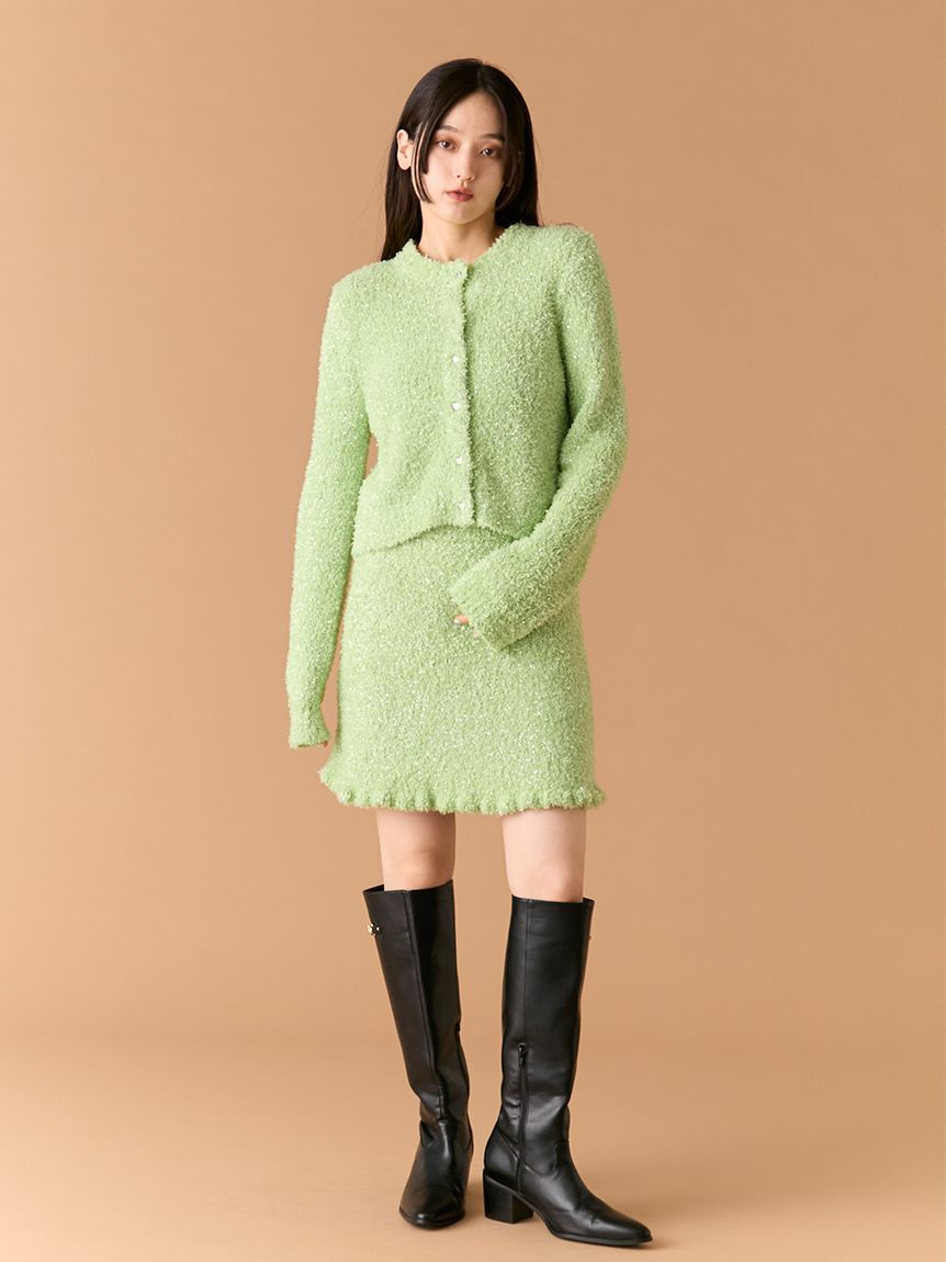 LILY BROWN「ラメニットミニスカート(Hearts2Hearts着用)」|スカート|