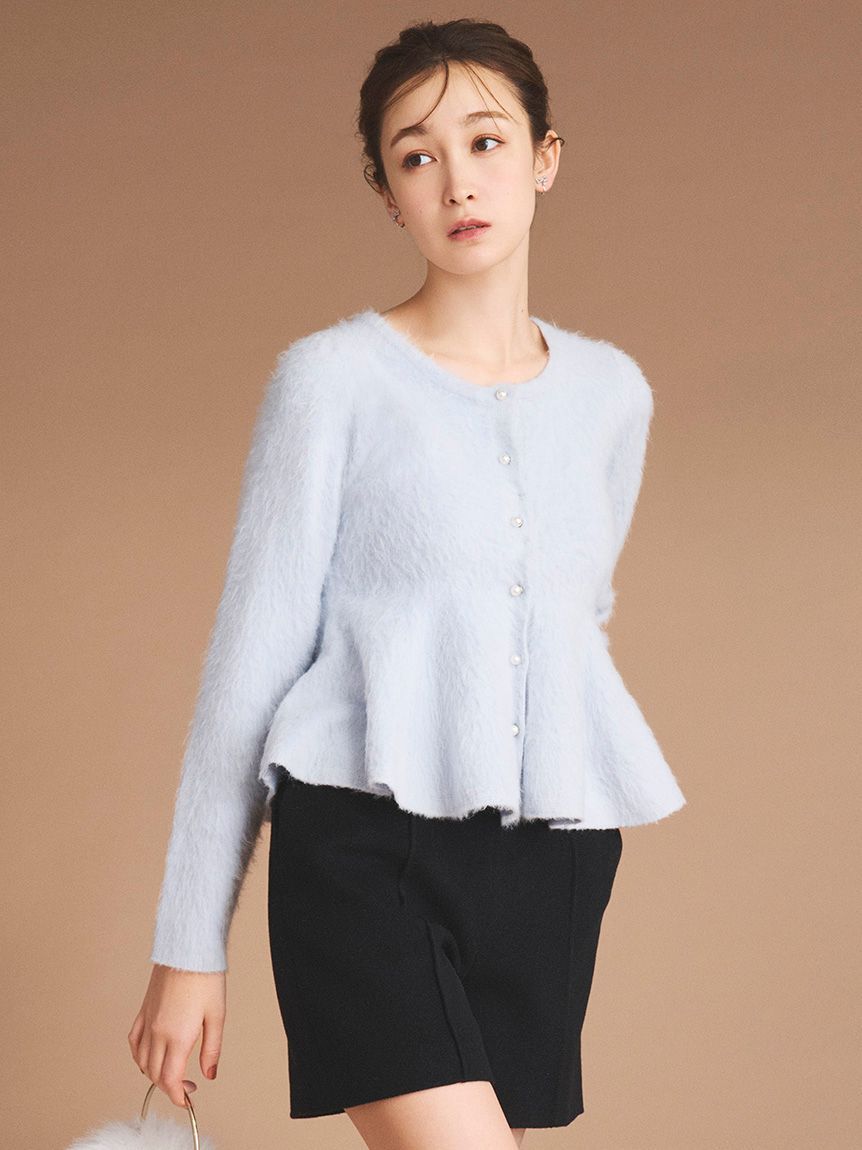 CELFORD「ファーライクペプラムカーディガン」|カーディガン|