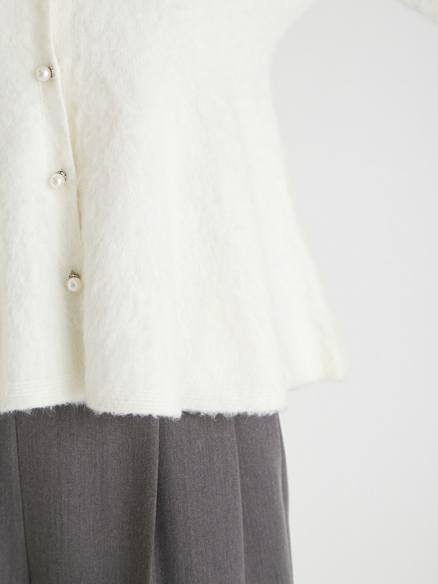 CELFORD「ファーライクペプラムカーディガン」|カーディガン|