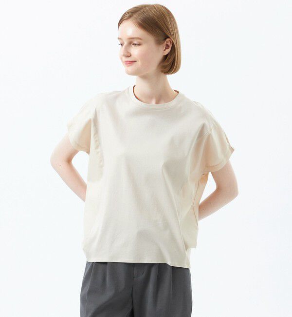 MACKINTOSH PHILOSOPHY「ギャザースリーブコンビカットソー」|Tシャツ・カットソー|ベージュ