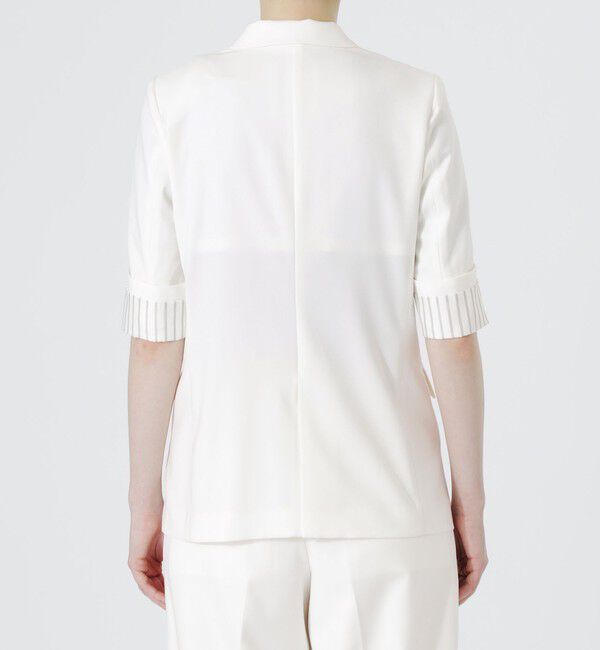  「ウォッシャブルハーフスリーブジャケット」|テーラードジャケット|